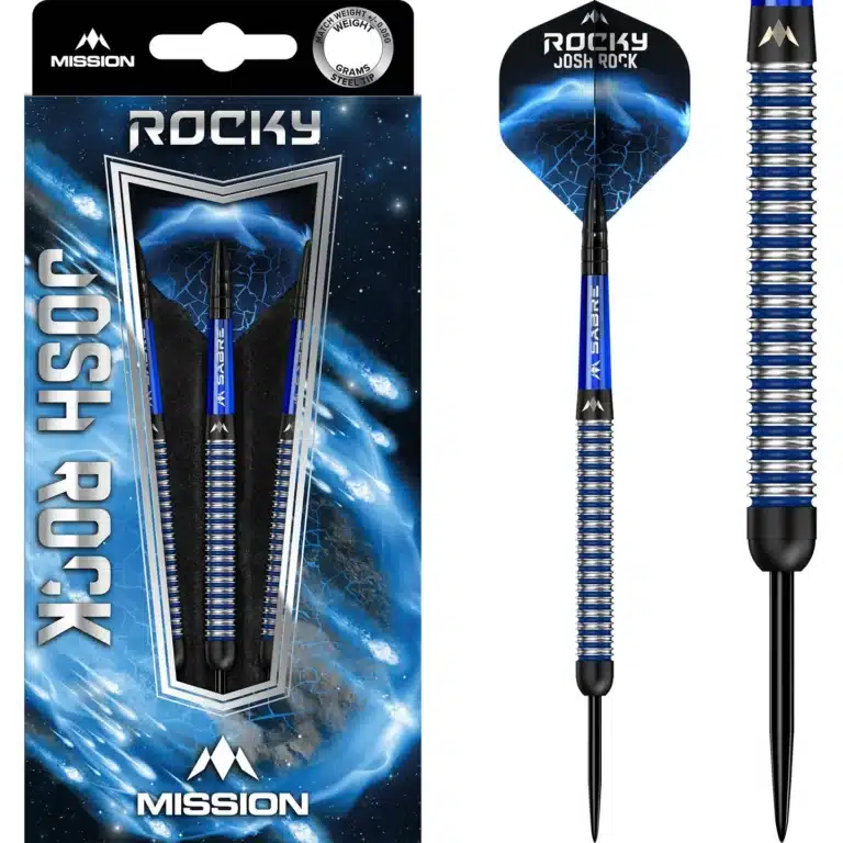 Mission Josh Rock Darts V1 - Steel Tip - 95% - Rocky - Black & Blue